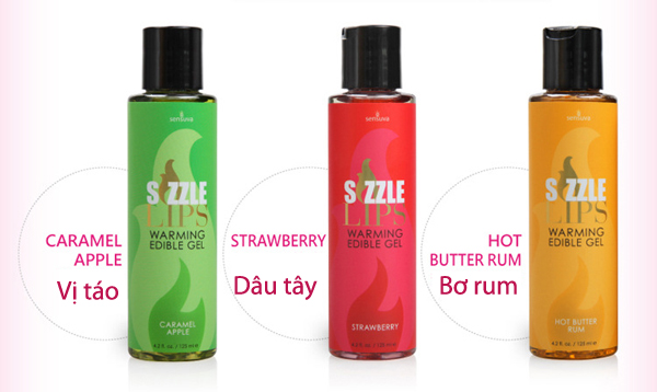 Gel massage làm nóng cơ thể Sensuva Sizzle Lips kích thích, an toàn