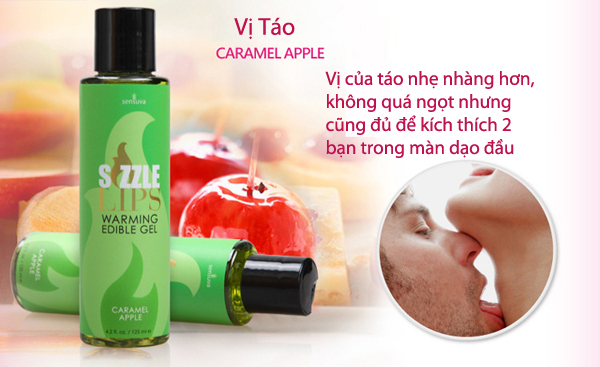 Gel massage làm nóng cơ thể Sensuva Sizzle Lips kích thích, an toàn