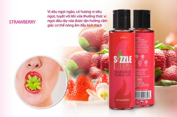 Gel massage làm nóng cơ thể Sensuva Sizzle Lips kích thích, an toàn