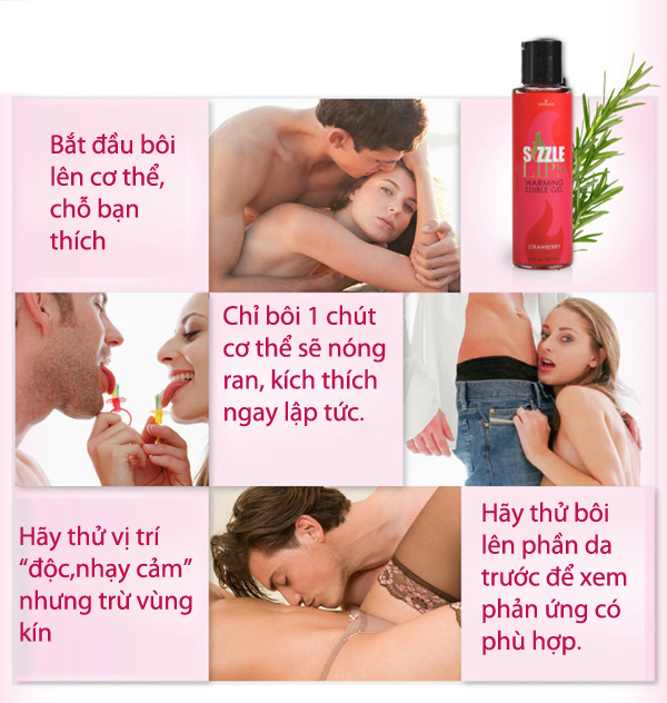 Gel massage làm nóng cơ thể Sensuva Sizzle Lips kích thích, an toàn
