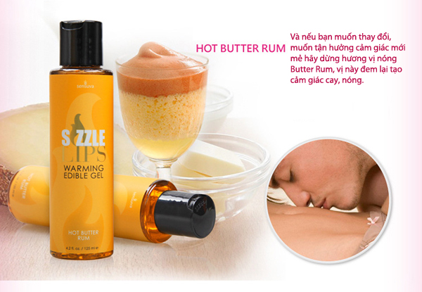 Gel massage làm nóng cơ thể Sensuva Sizzle Lips kích thích, an toàn