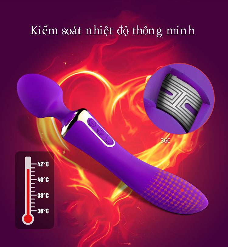 Chày rung 2 đầu massage sưởi ấm kích thích cảm giác mới lạ
