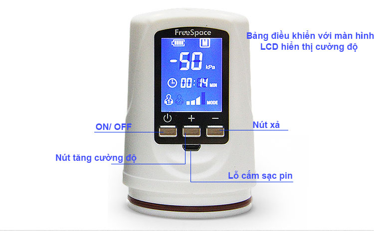 Máy bơm hút điện tử LCD tăng kích thước dương vật hiệu quả