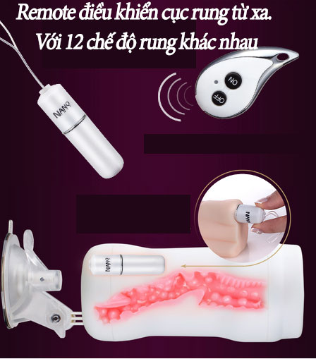 Âm đạo giả cao cấp 12 chế độ rung siêu thực hít tường